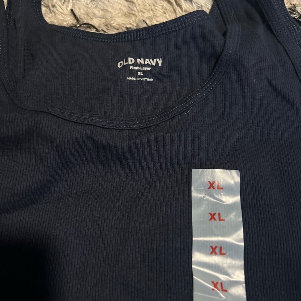 Old Navy Dark Blue Ribbed Tank Top XL